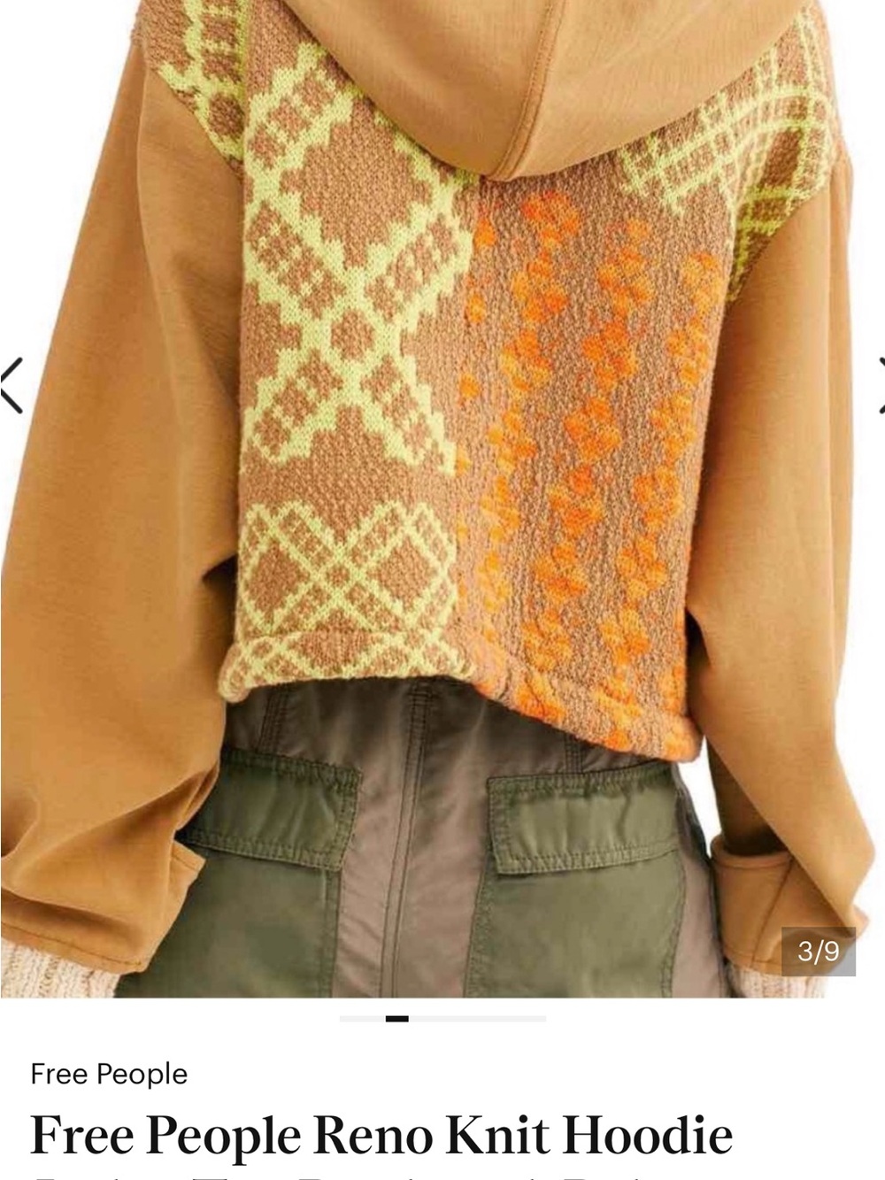 Free People Reno Knit Jacket Tan Crochet Hooded Zip Button Front Small - Picture 4 of 17